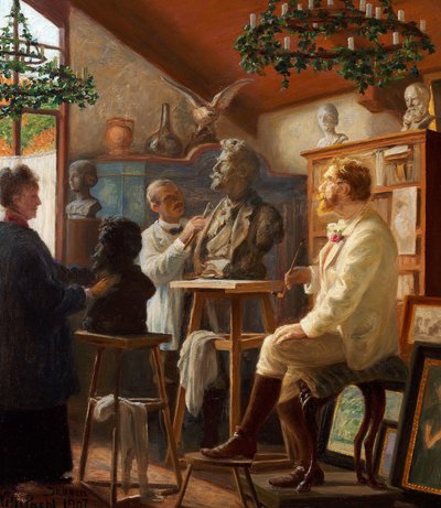 Der Maler Krøyer modelliert in seinem Atelier in Skagen von Peder Severin Krøyer